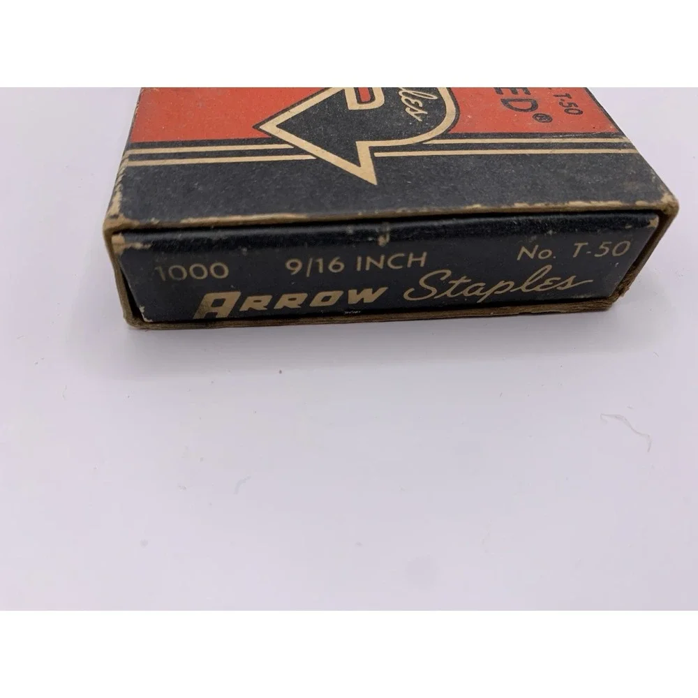 Vintage Arrow‎ Tack Pointed Staples in Original Box T-50  9/16